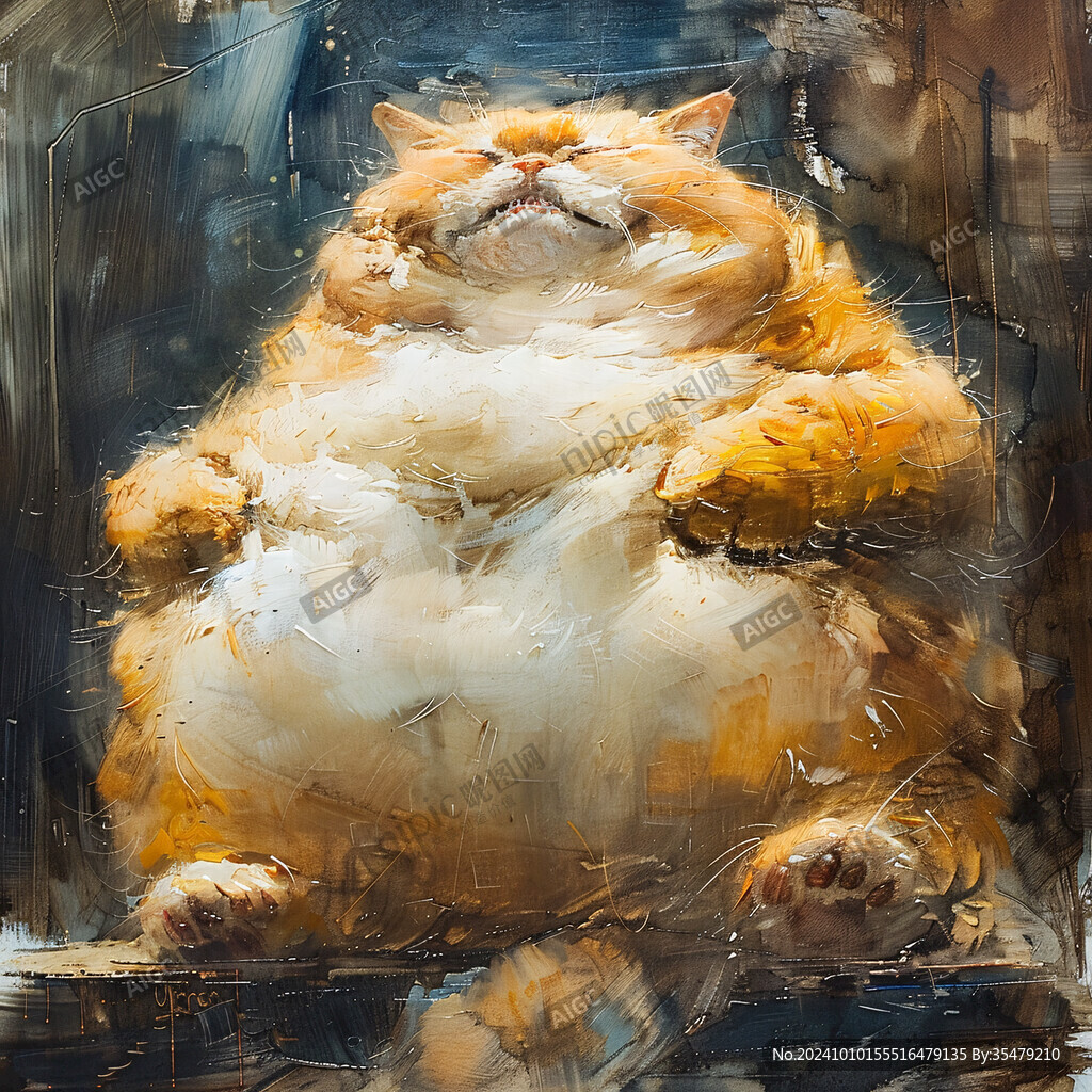 大胖橘可愛貓咪插畫