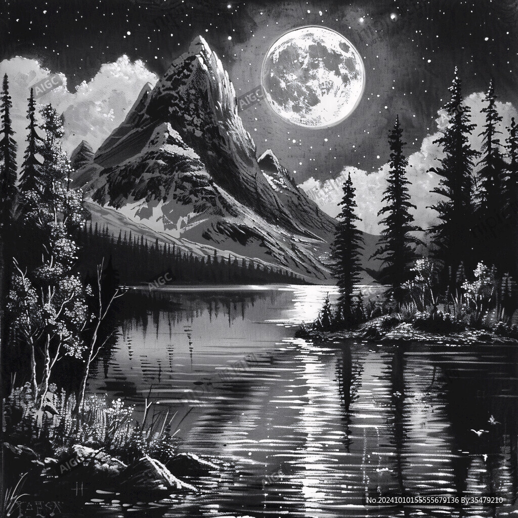 山水星空畫
