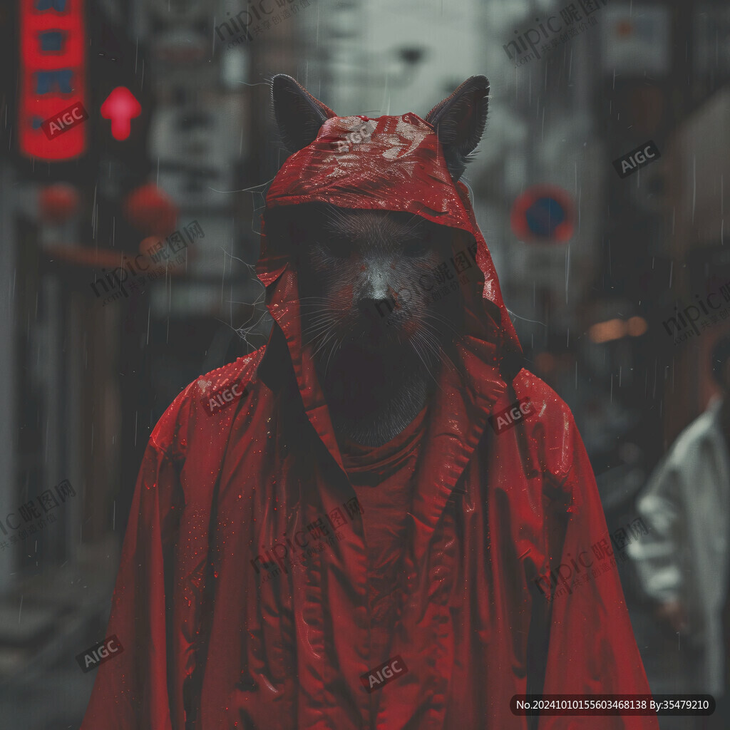 穿雨衣的男子