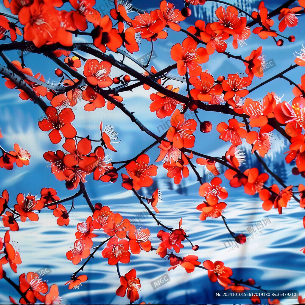 雪地紅葉桌面背景