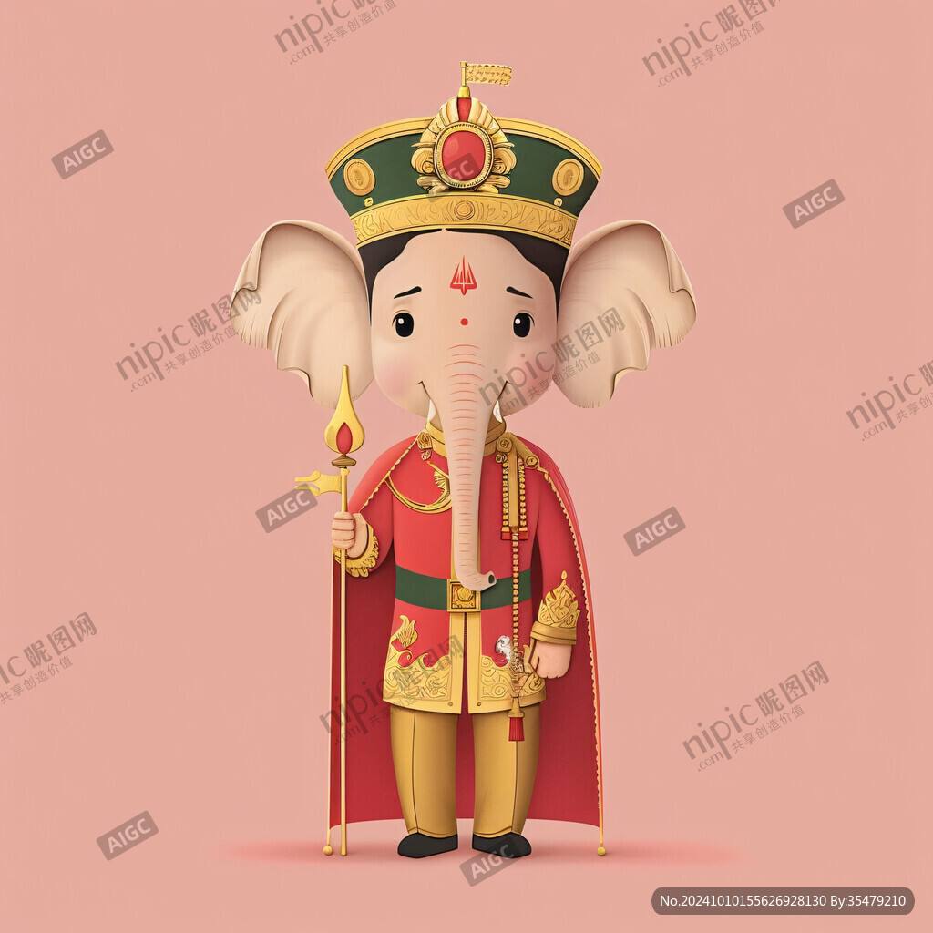 卡通可愛皇上插畫