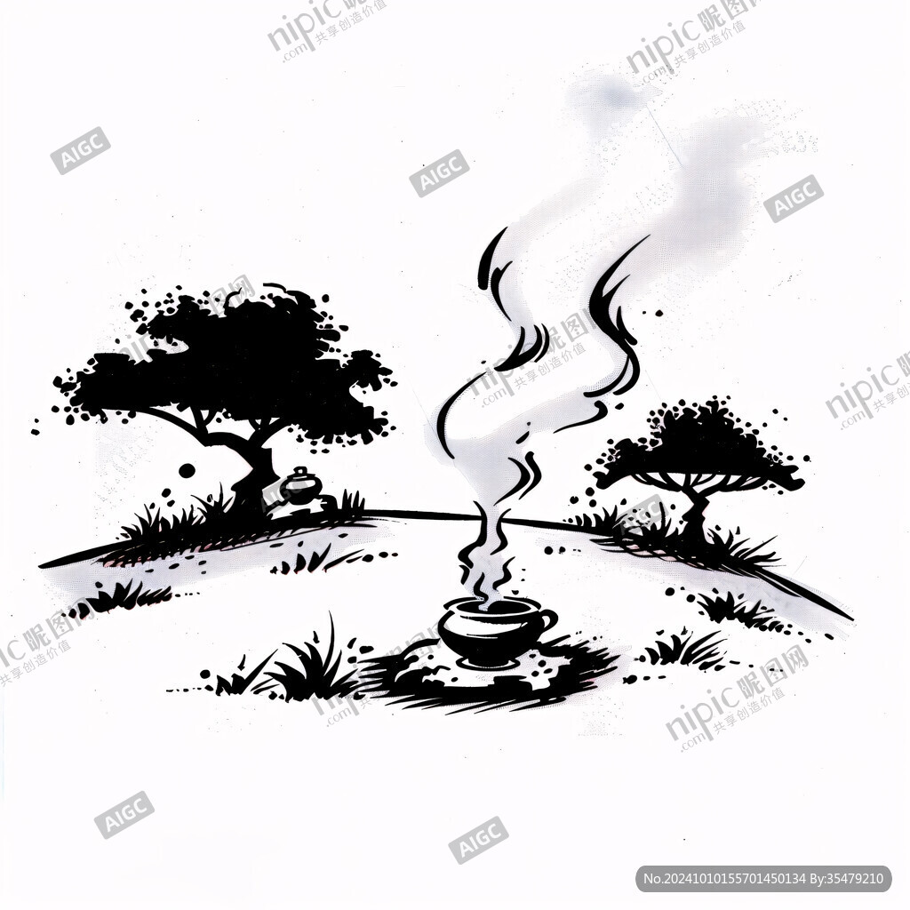 濃煙插畫素材