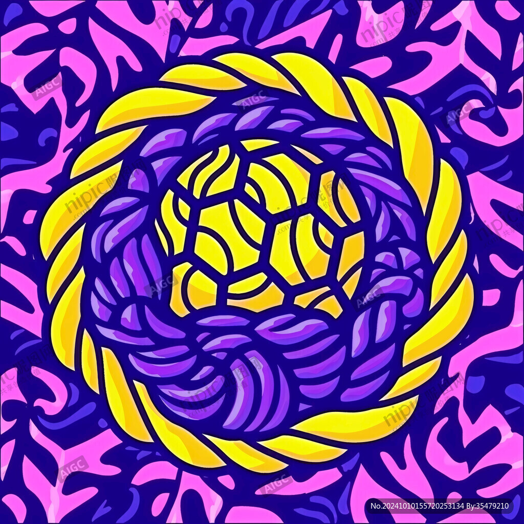 紫色動感線條絲巾花型