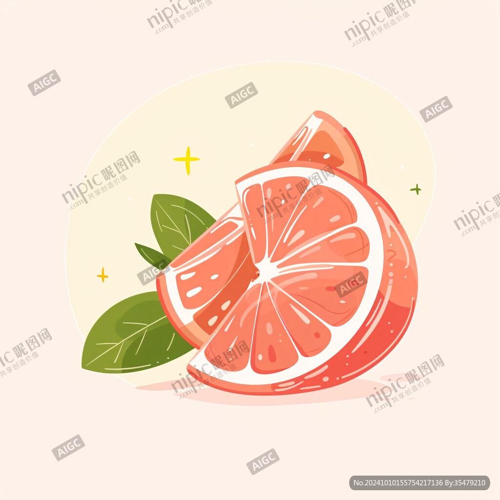 紅心柚子插畫