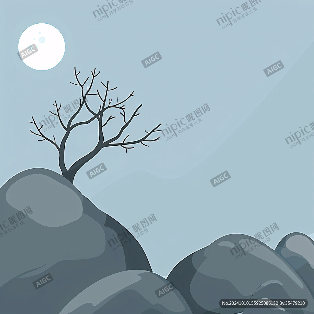 干枯的樹枝插畫