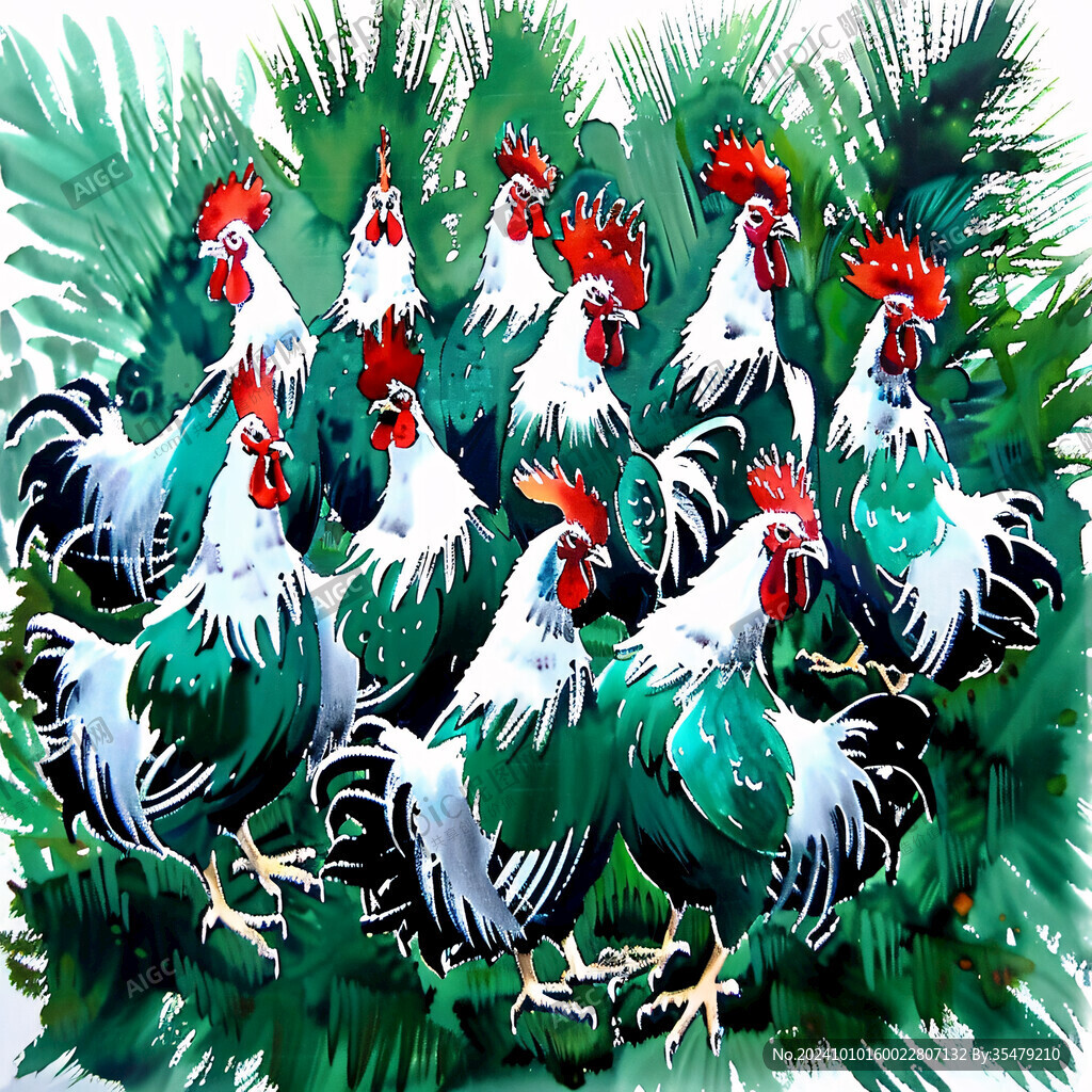 蘆花雞插畫