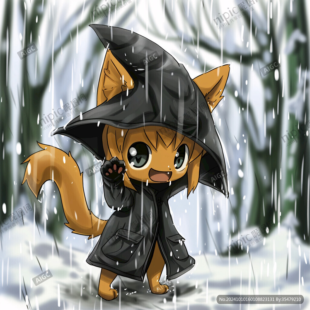 雨中狐貍