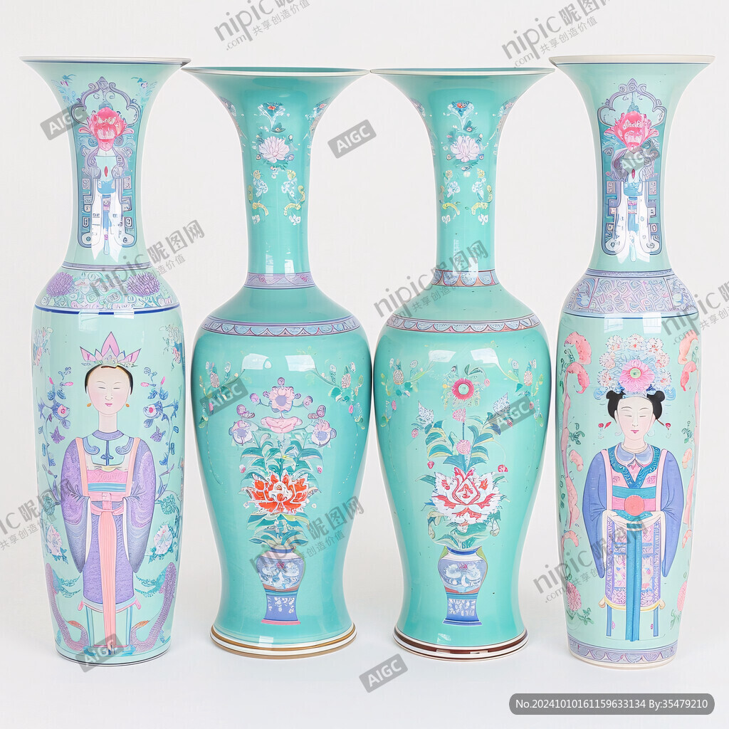 人物生活場(chǎng)景花瓶