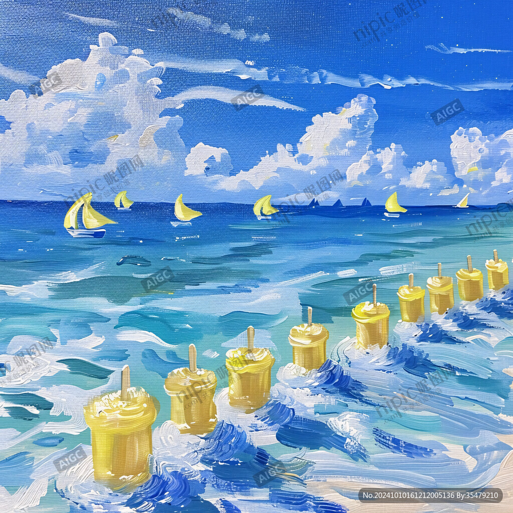 插畫海洋遼闊