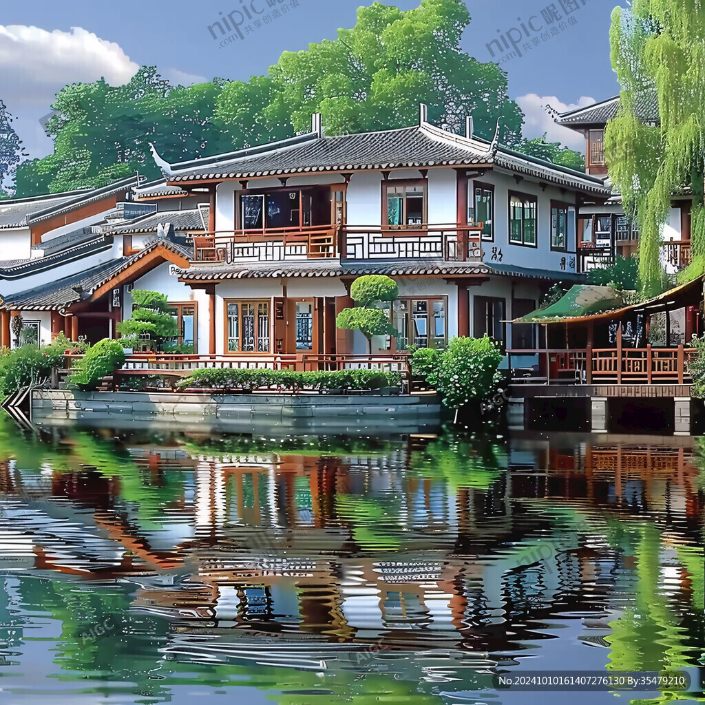 中國古典水上聯排別墅
