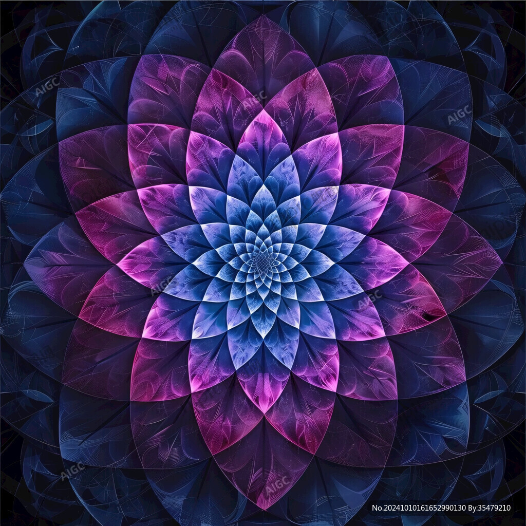 紫藍(lán)色曼陀羅花紋