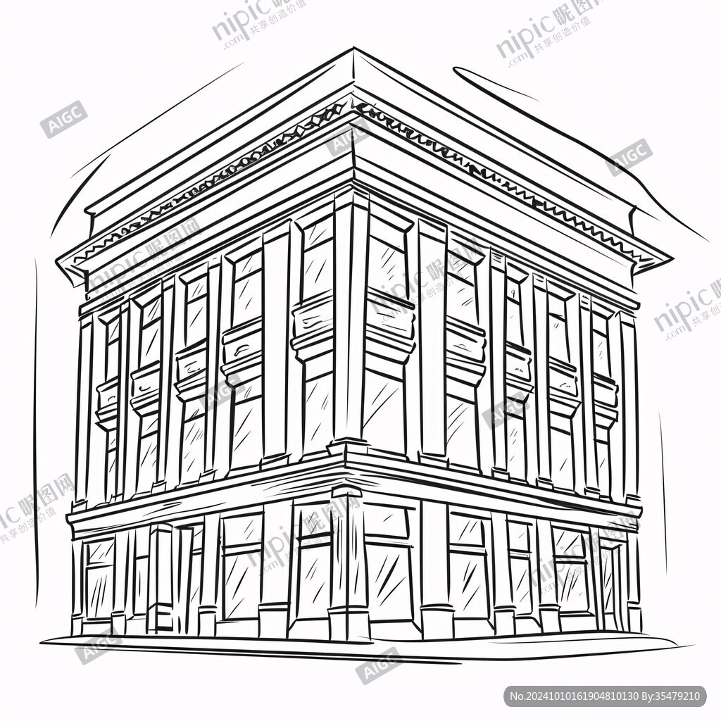 建筑元素線稿