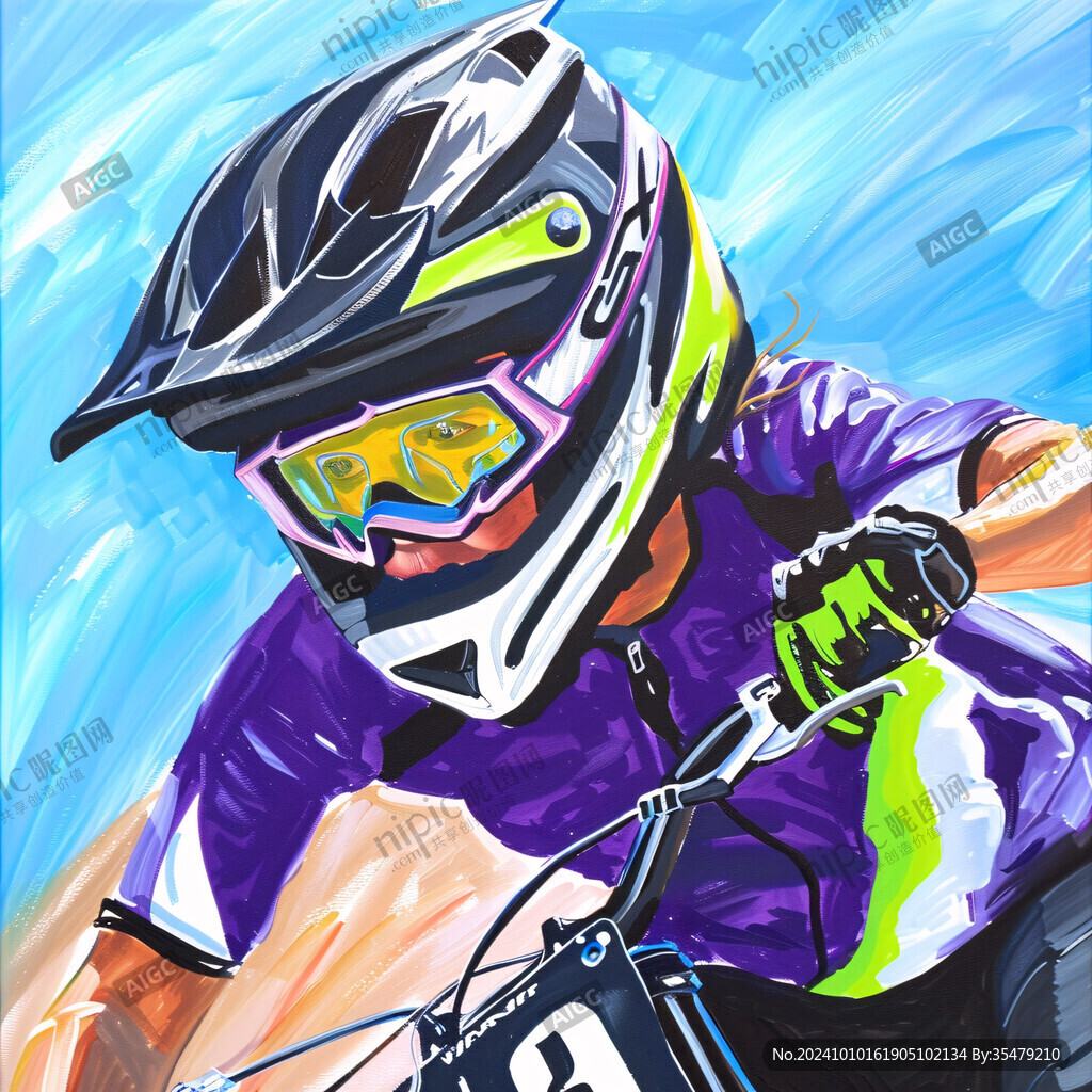 騎車運動手繪