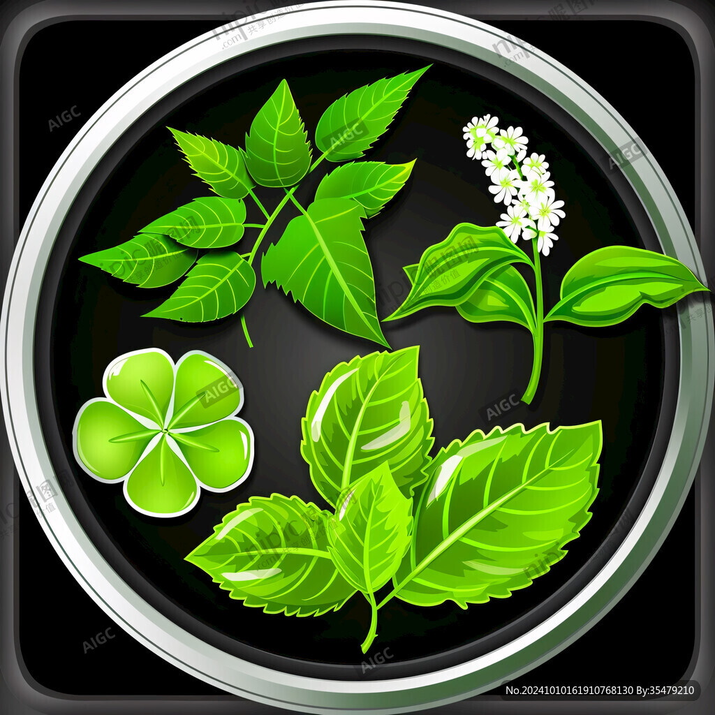 植物葉子鏡框素材