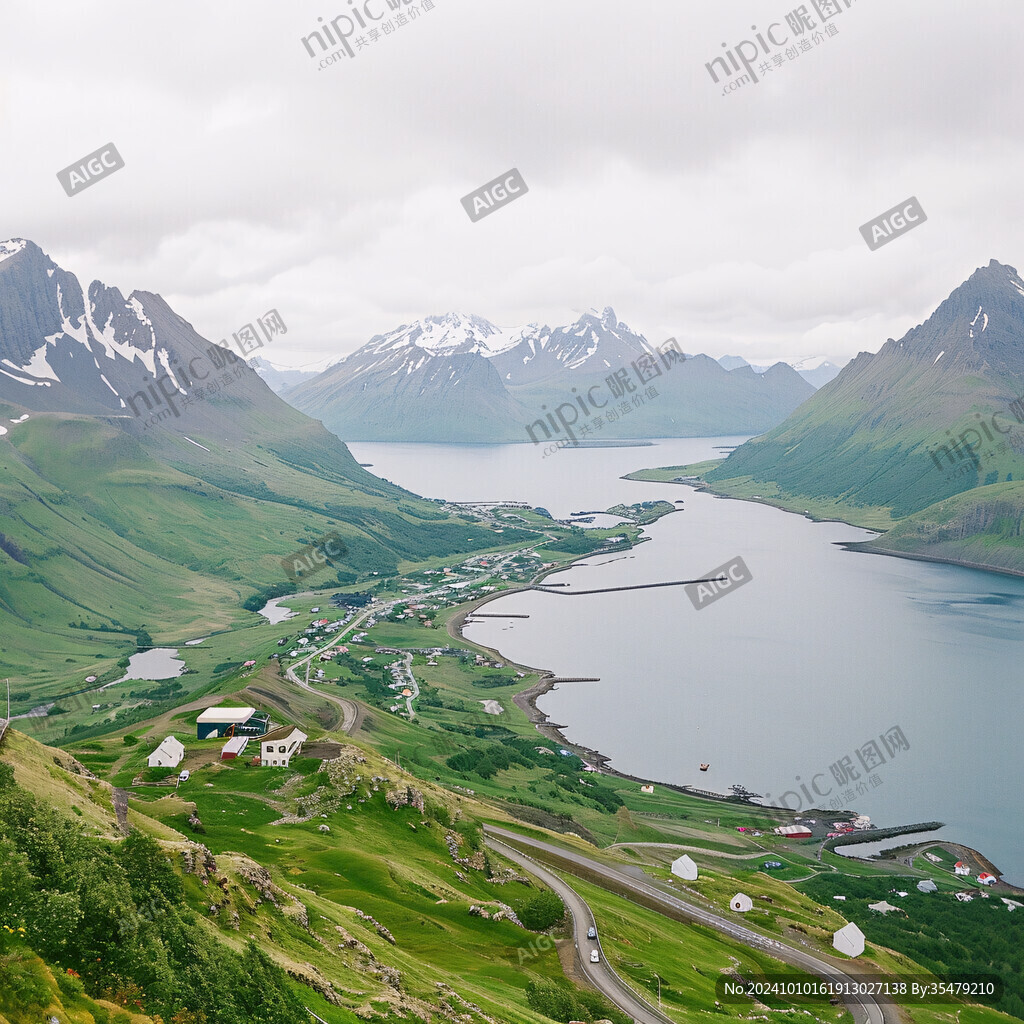 山水風景湖泊草原河谷