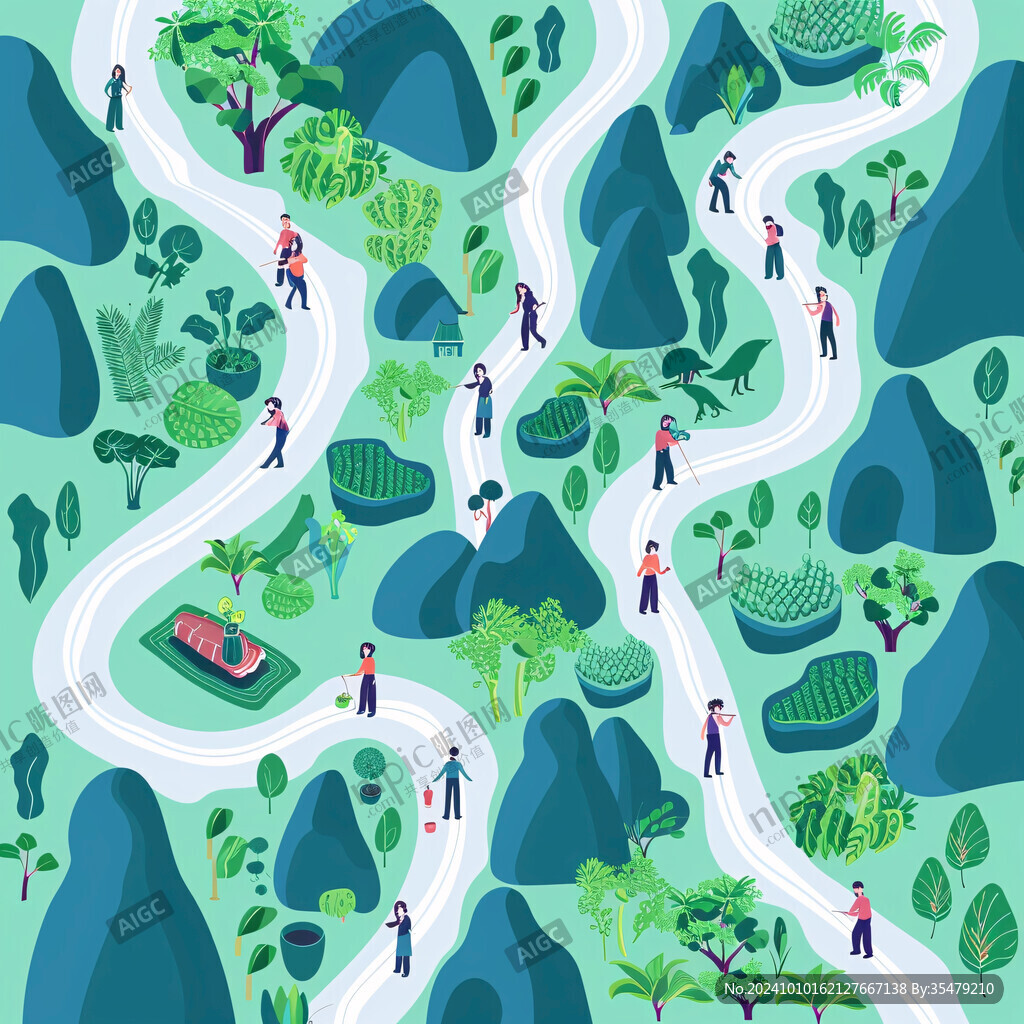 旅游足跡插畫