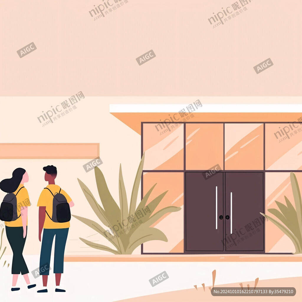 大學校園插畫