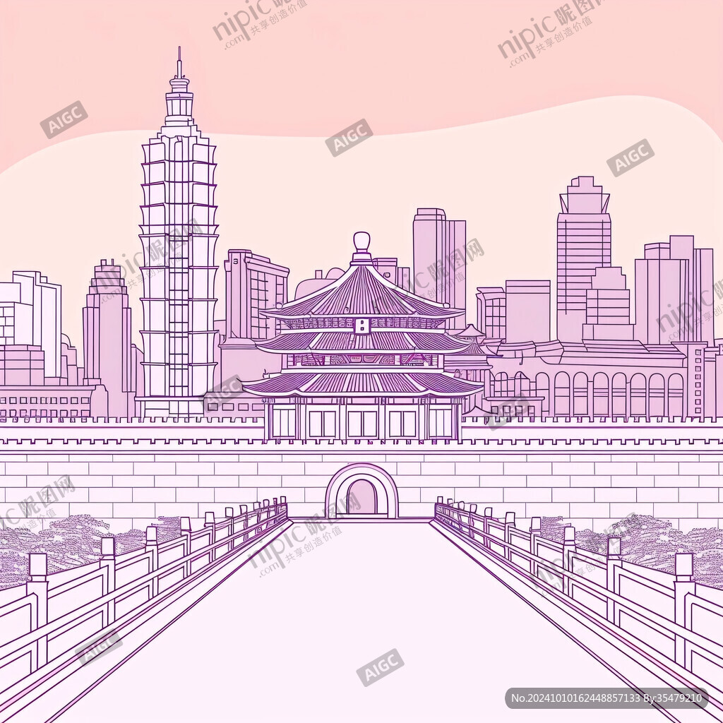 港澳臺建筑插畫