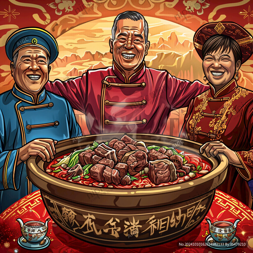 牛雜煲插畫