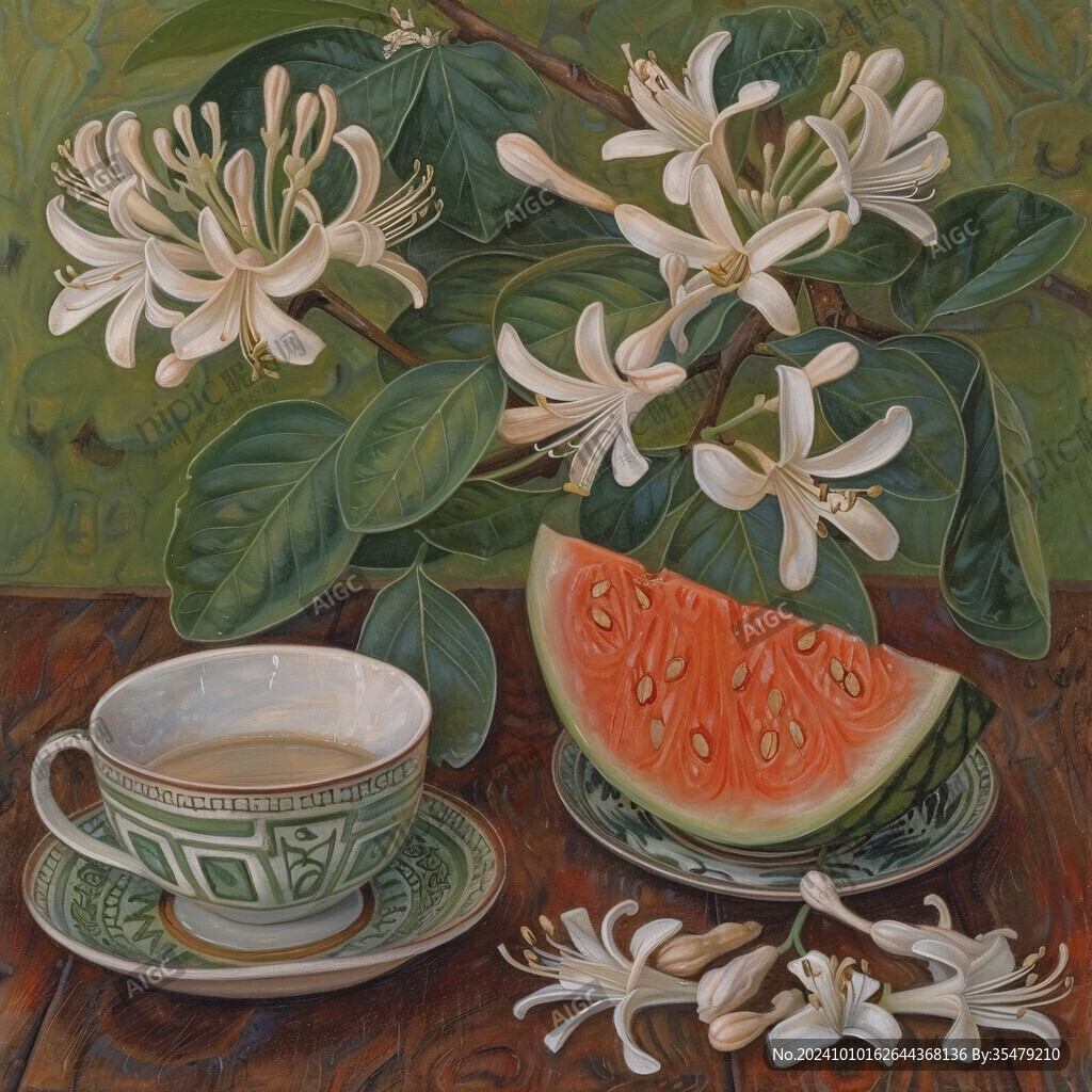 金銀花繪畫(huà)