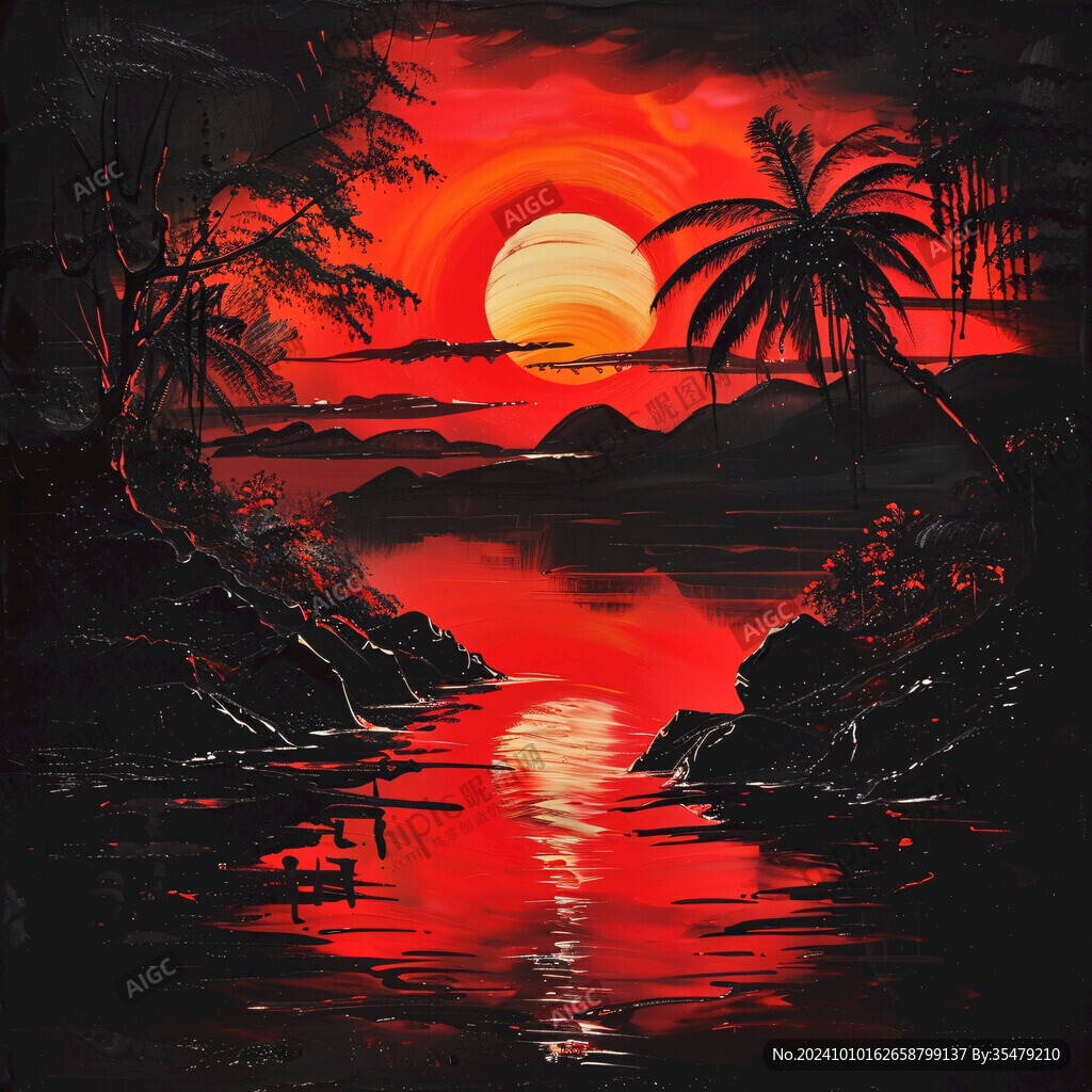 落日風(fēng)景畫