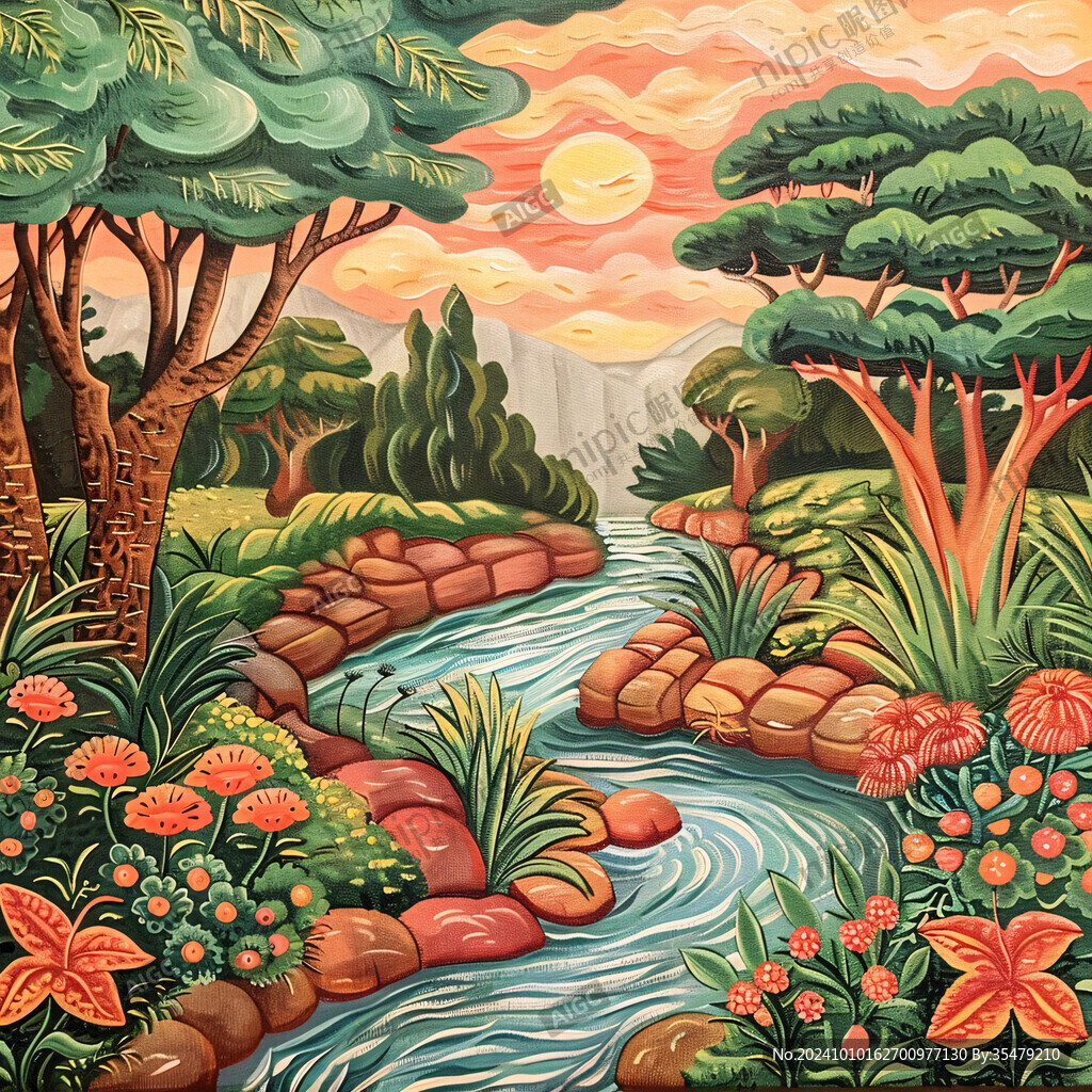小溪藝術畫