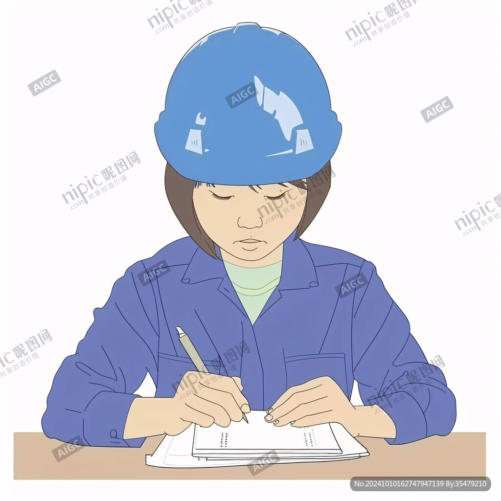 手繪工作的女孩線稿