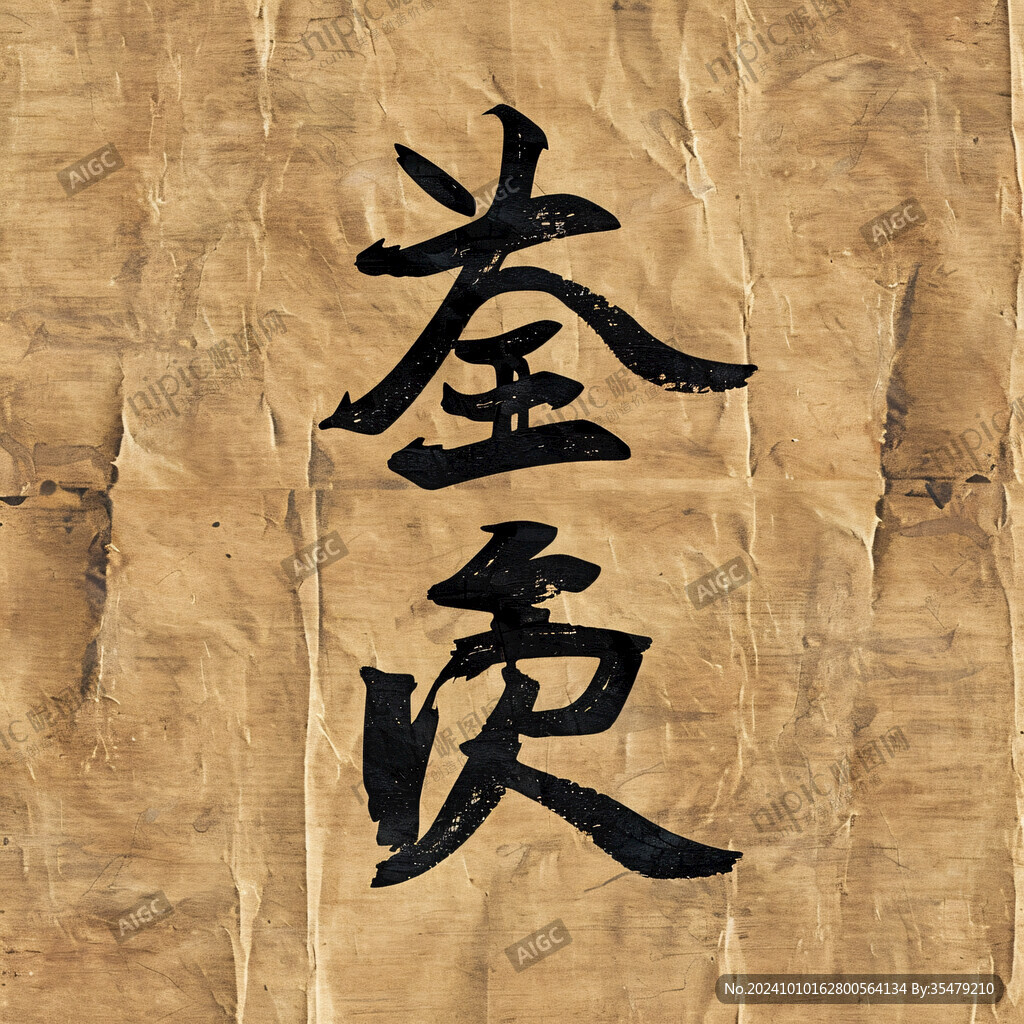 厚積簿發毛筆字