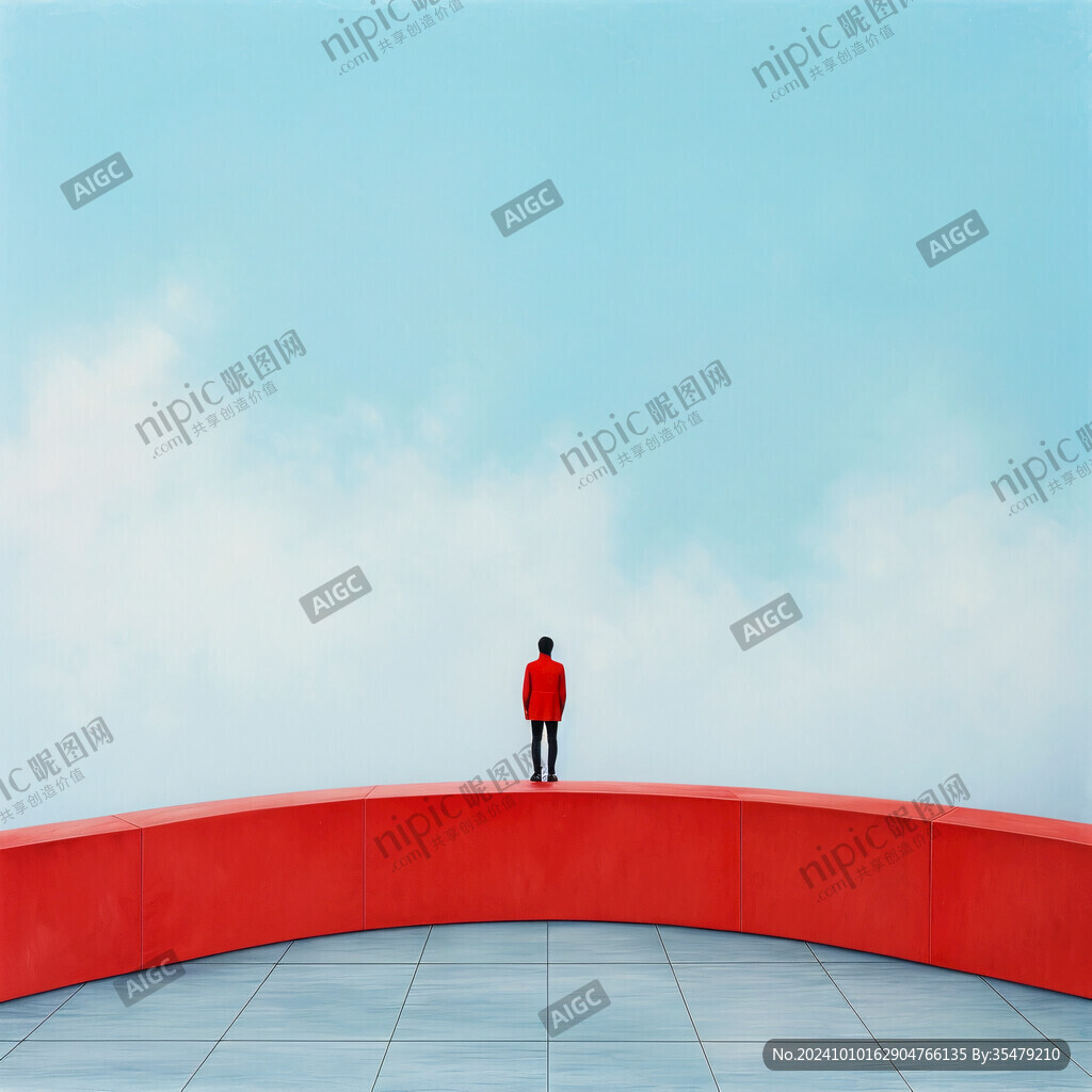 男人背影超現實虛空間