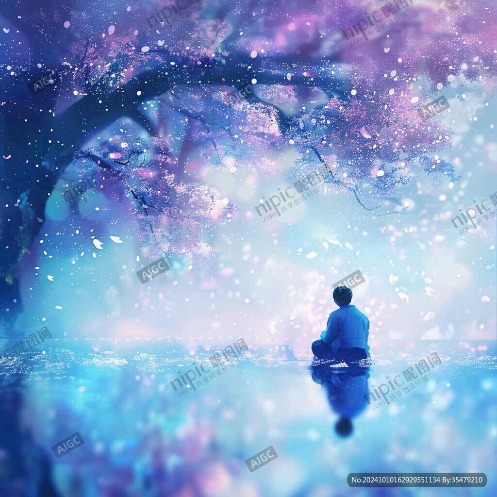 水中櫻花雨
