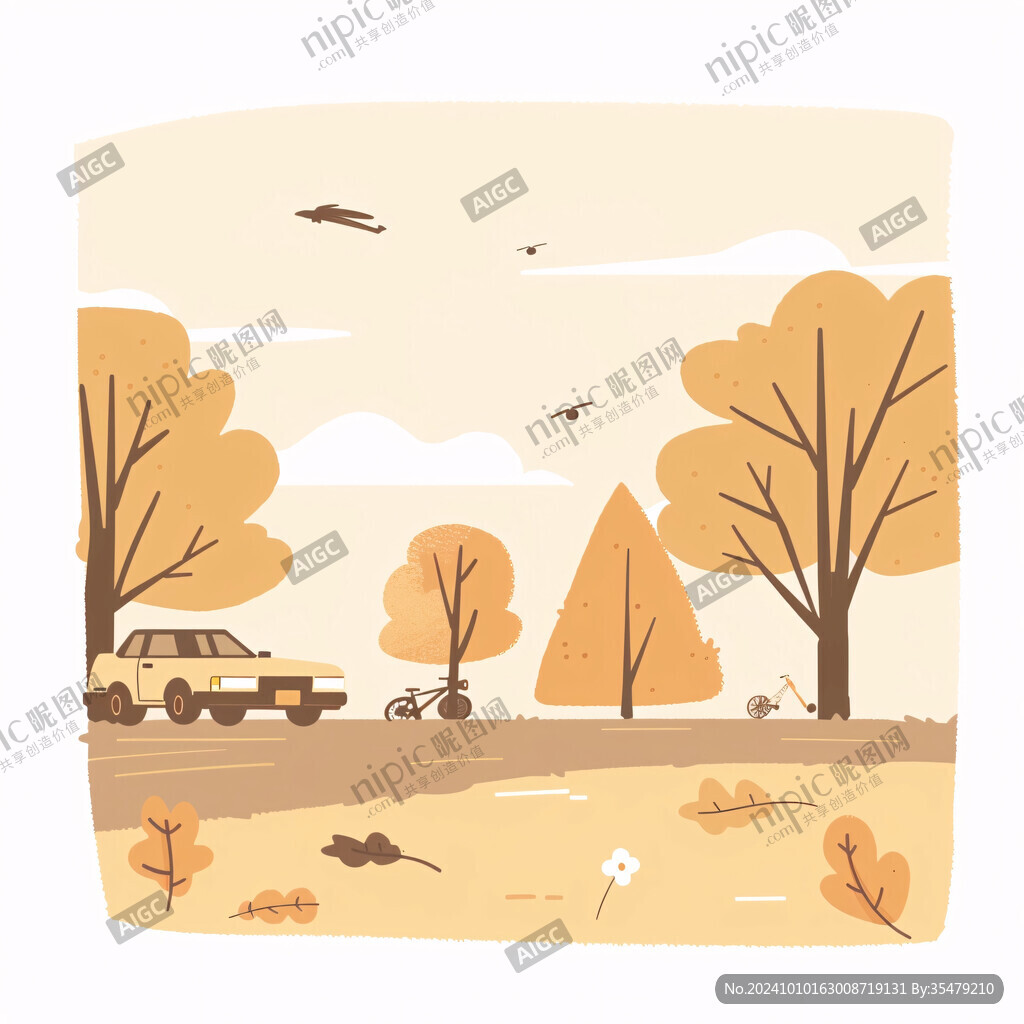 秋天風(fēng)景插畫