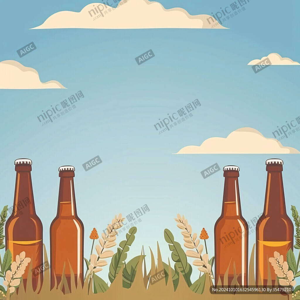 白酒啤酒插畫