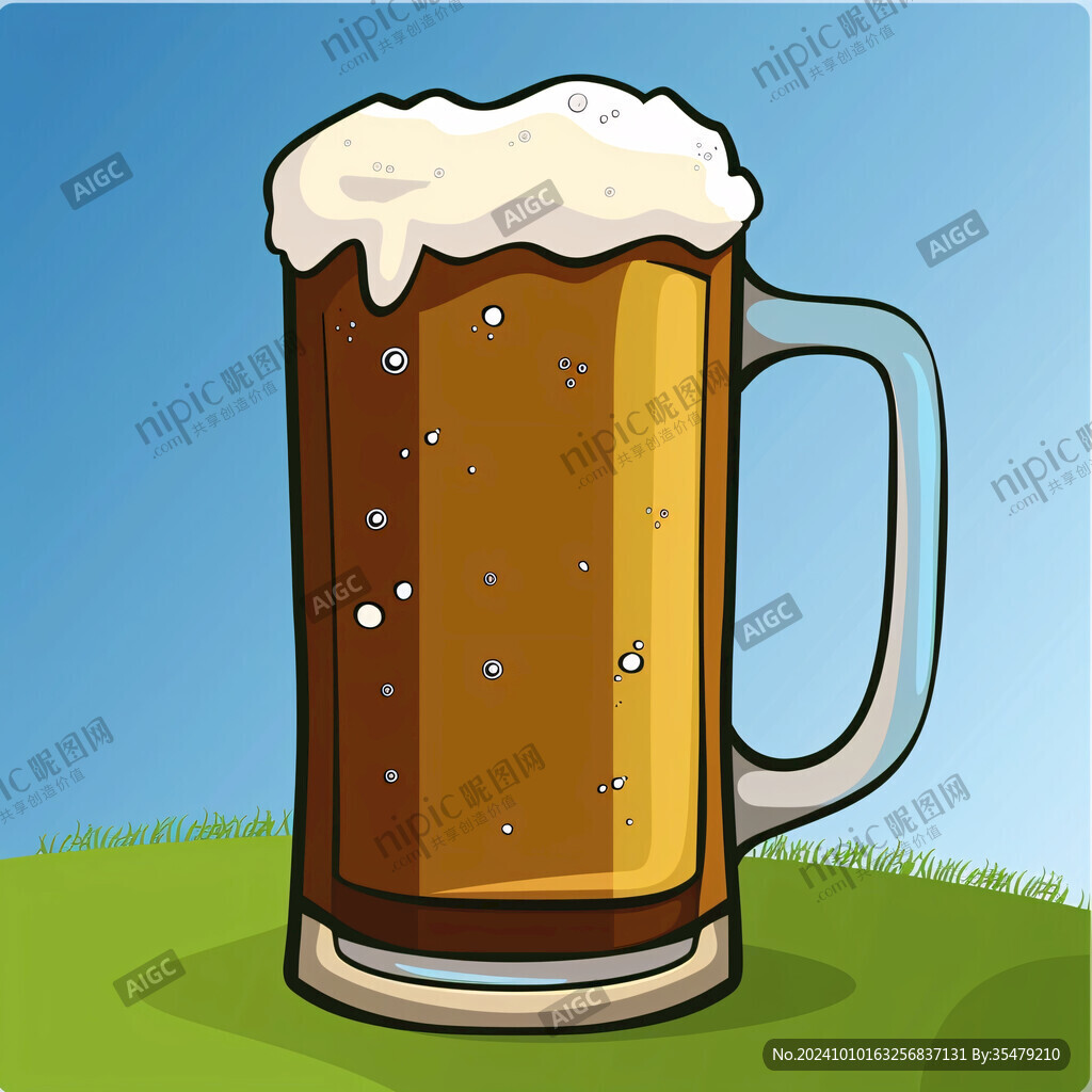 啤酒杯插畫
