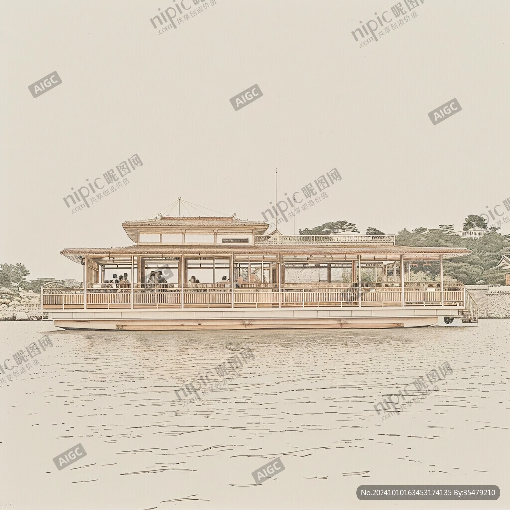 仿古游船復(fù)古畫舫