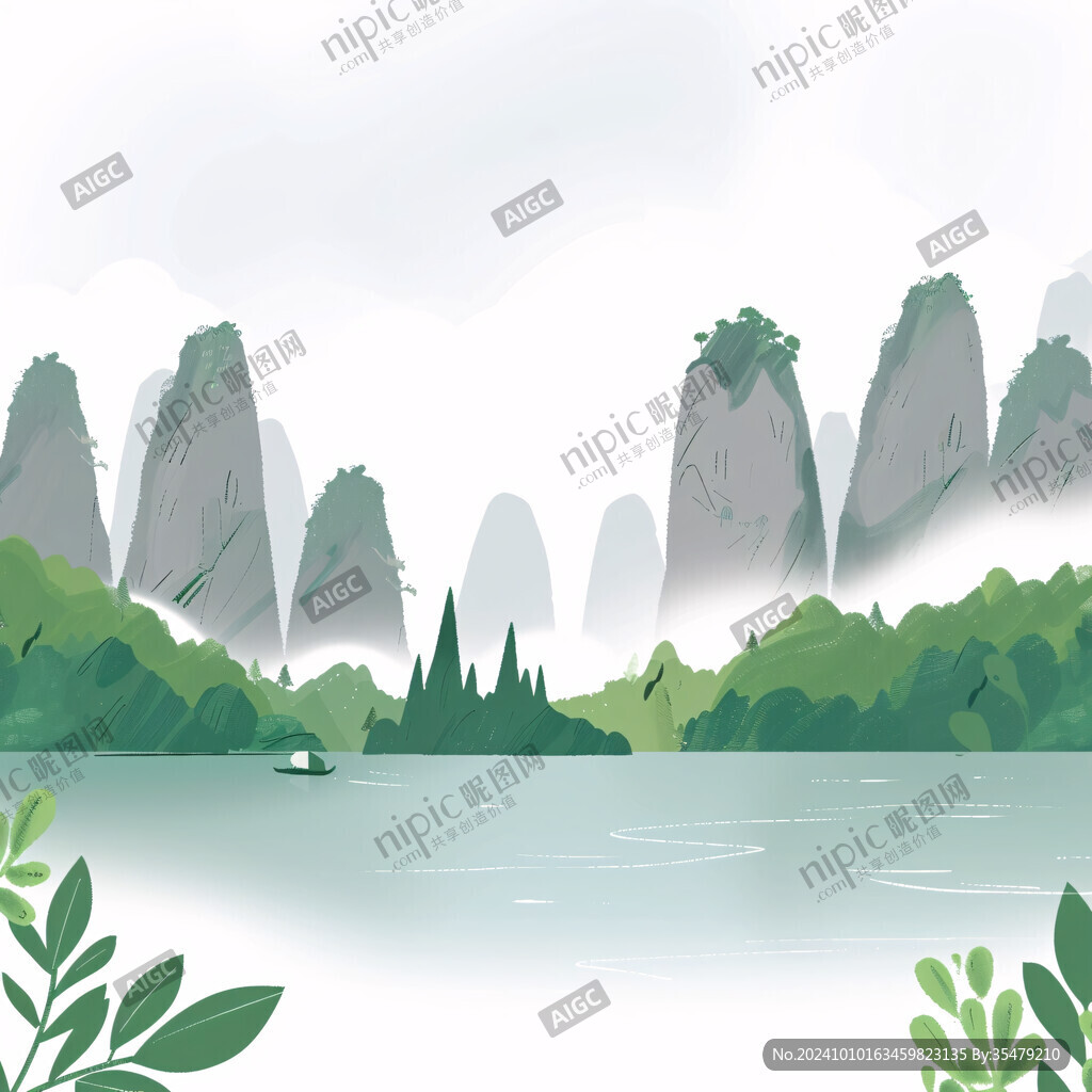 山川河流插畫
