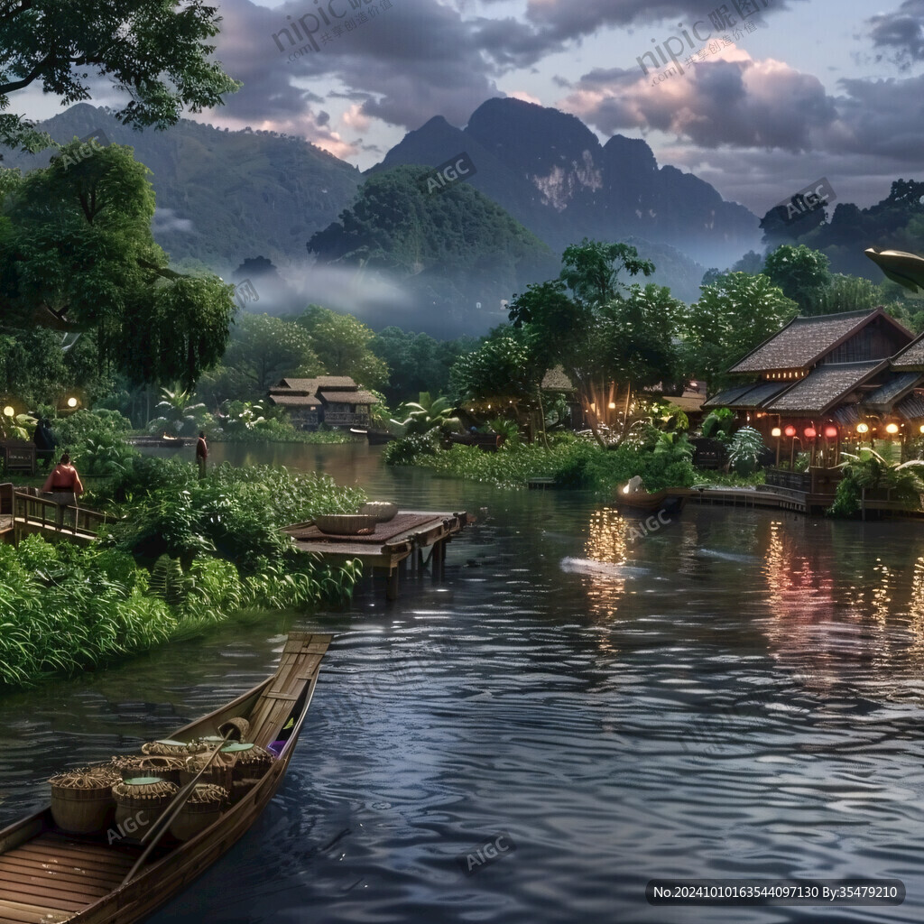水鄉場景素材