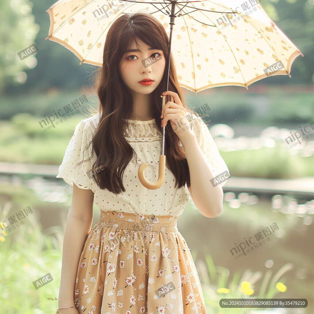 撐傘的少女