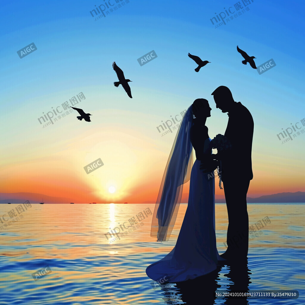 海邊沙灘日落婚禮