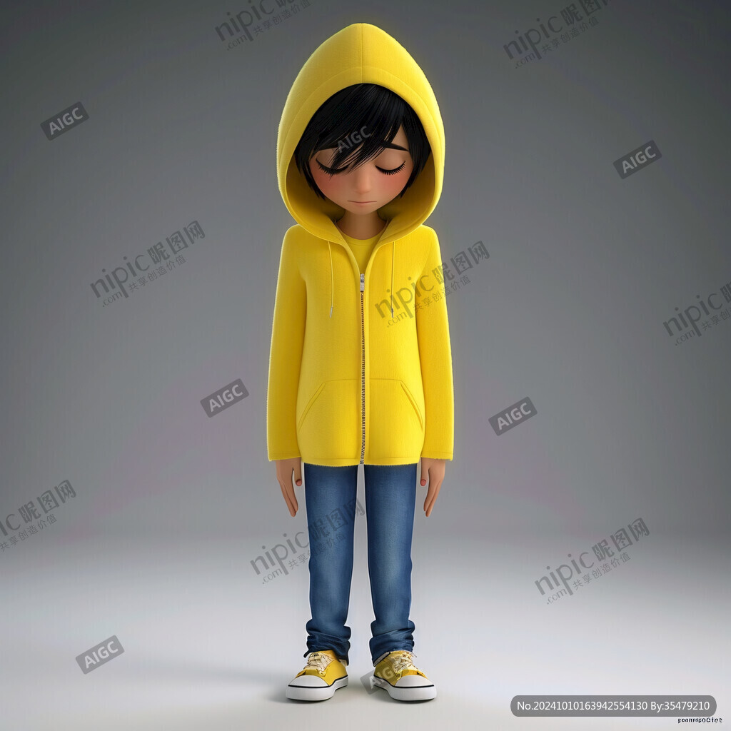 穿黃雨衣的孩子