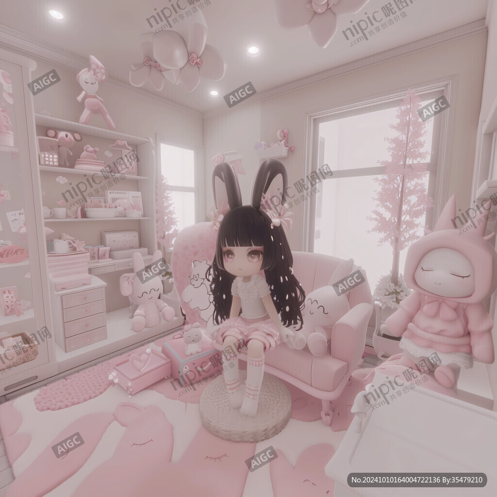 可愛女孩粉色少女女孩