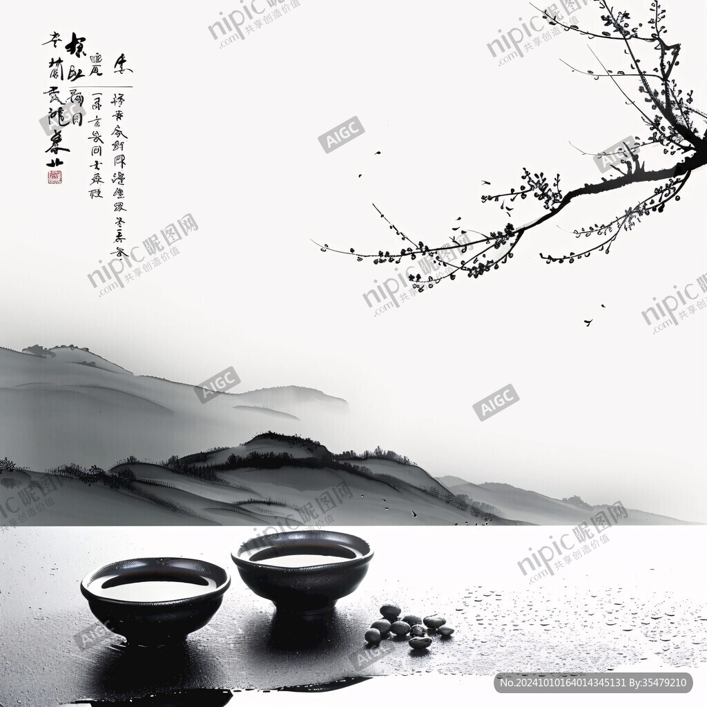 茶道水墨畫