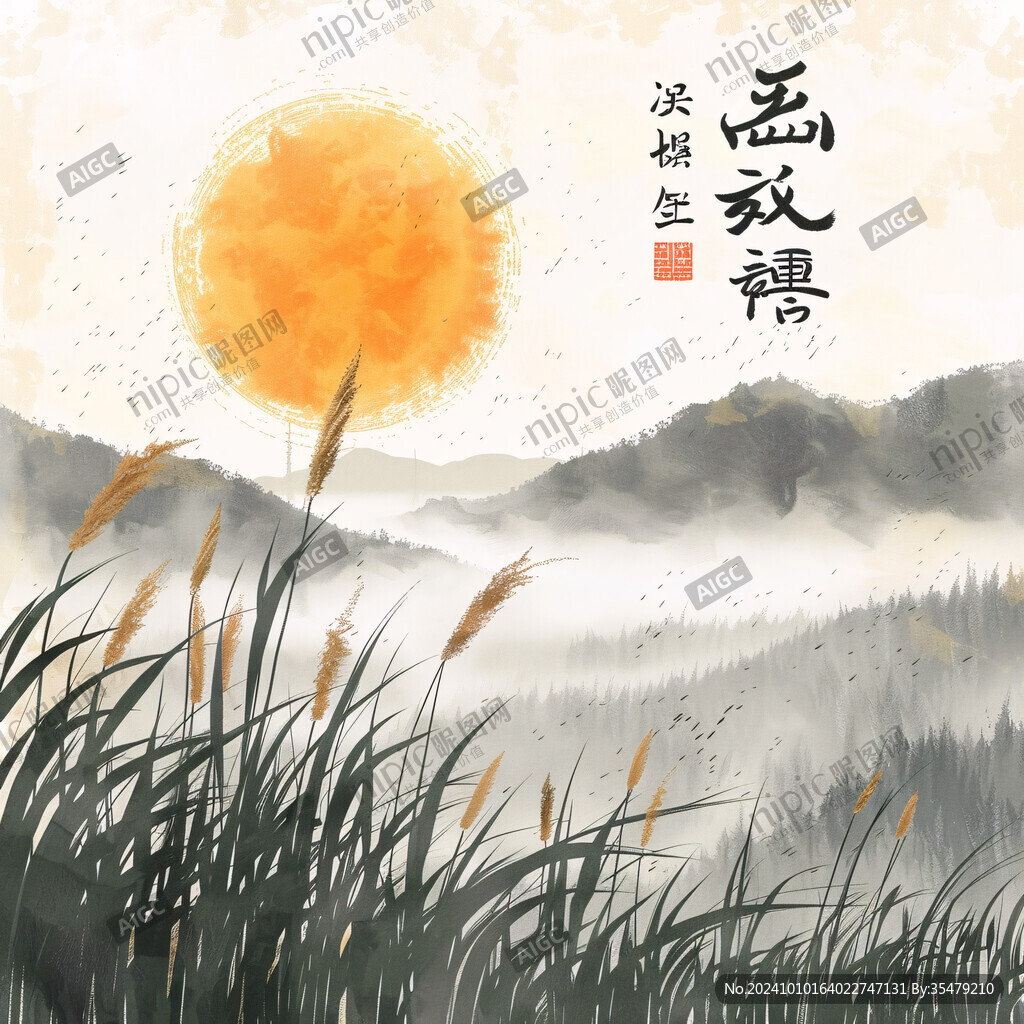 寫意寒露插畫