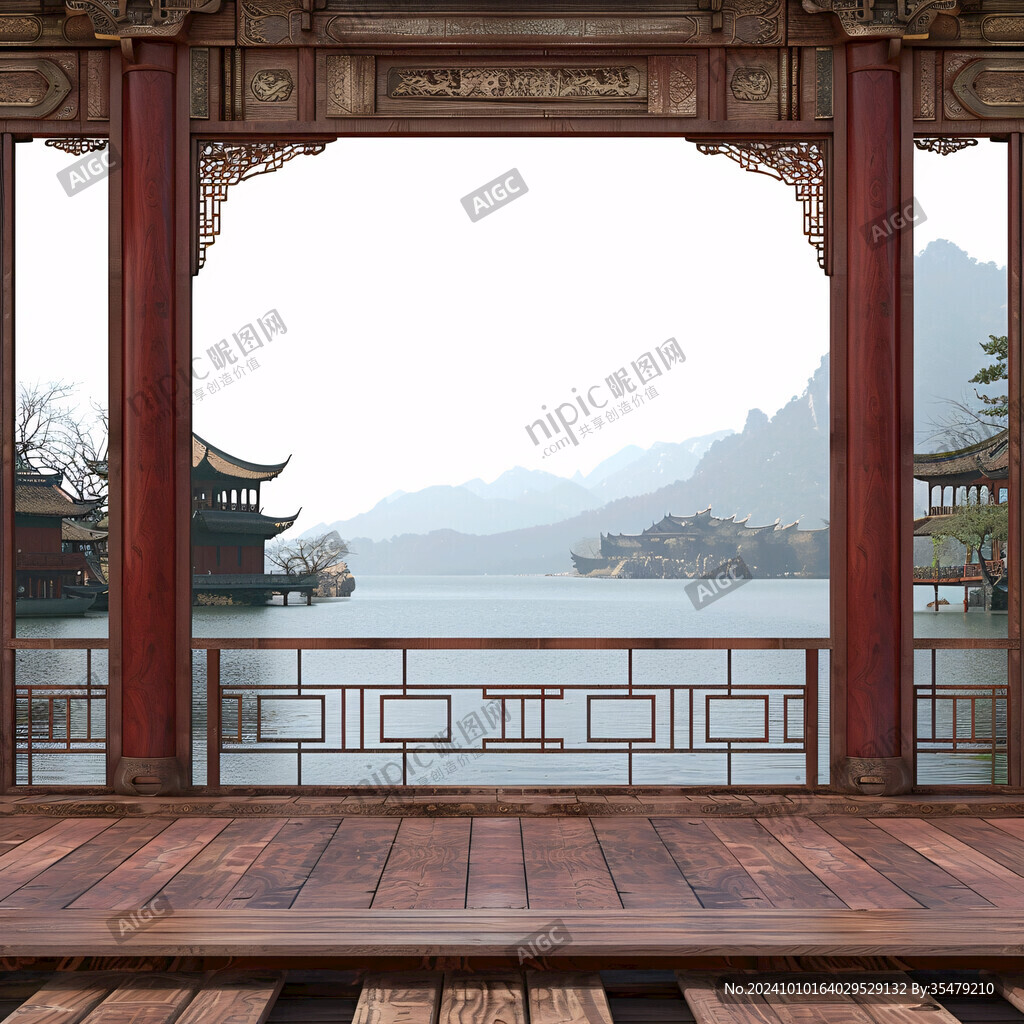 亭臺(tái)樓閣背景