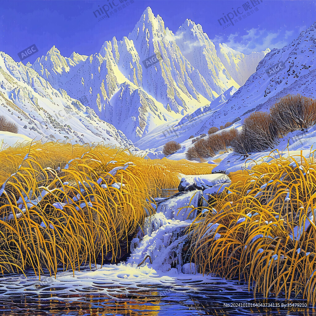 山水冰晶畫