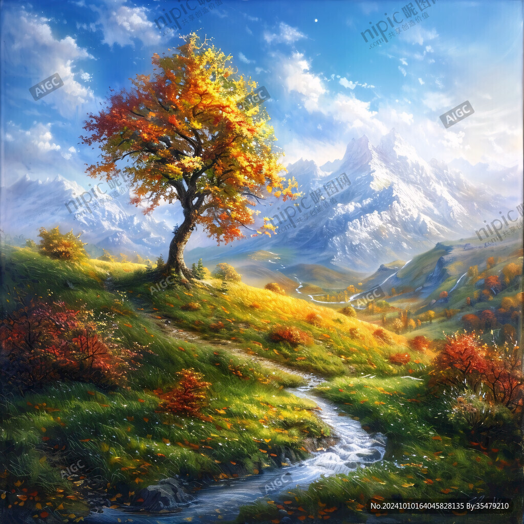 楓樹風(fēng)景油畫