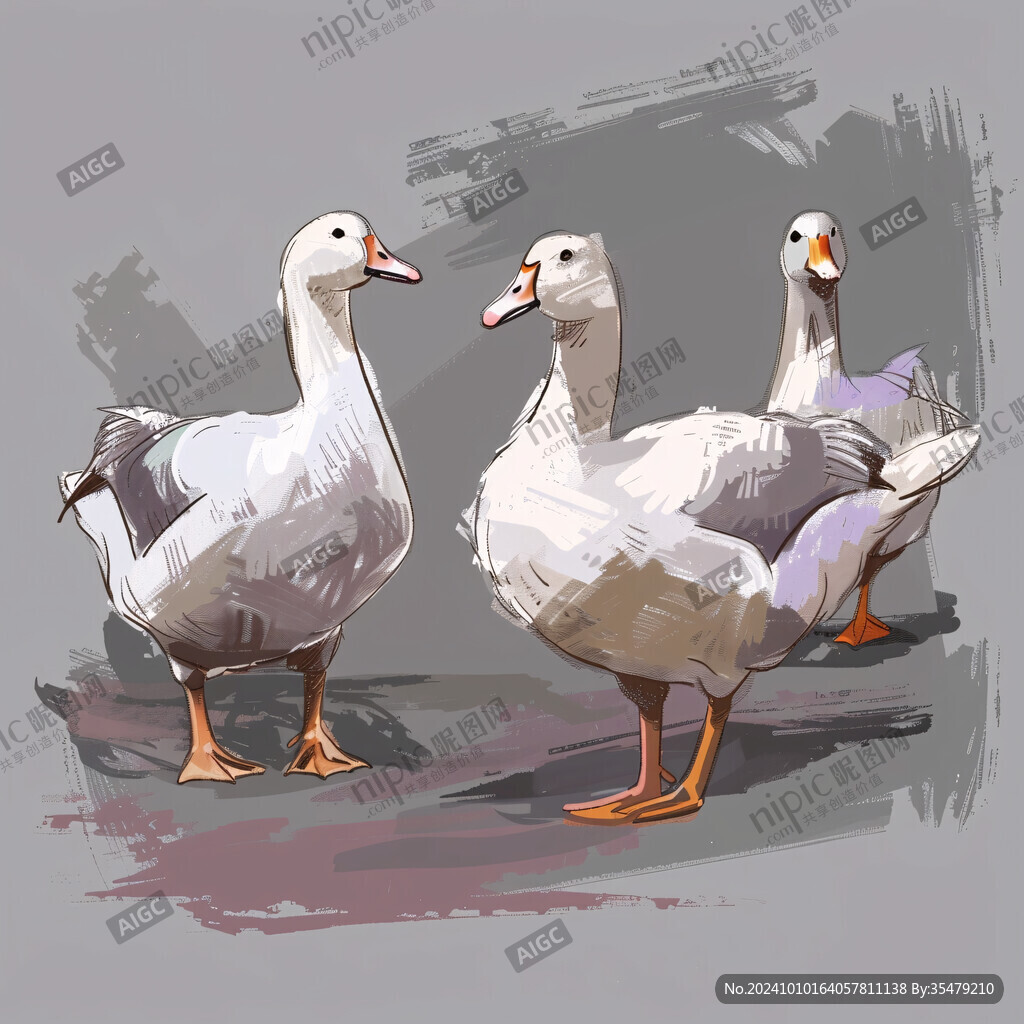 手繪鵝插畫