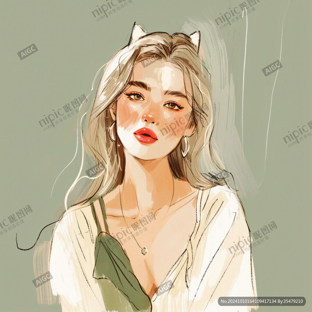潮流插畫美女人物插畫