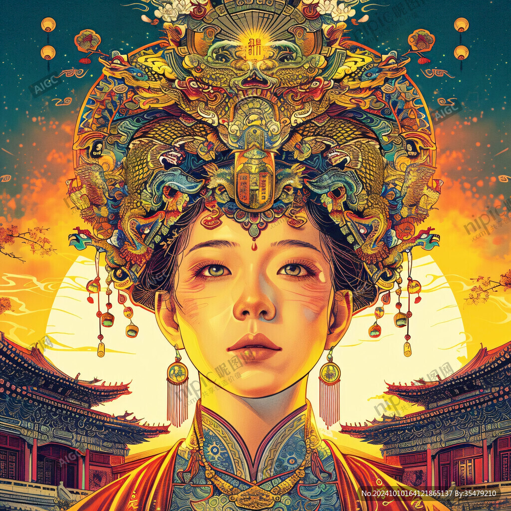 手繪國潮皇后