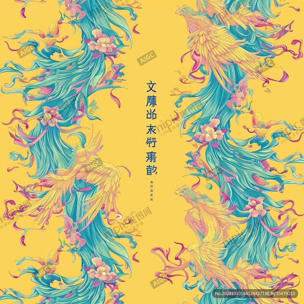 鳳凰線稿圖國潮