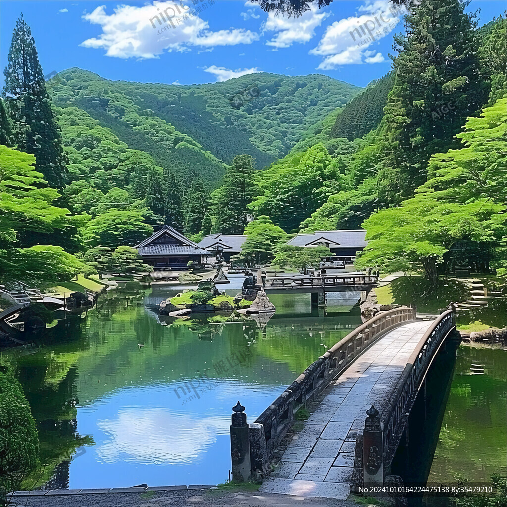 高山寺廟湖水